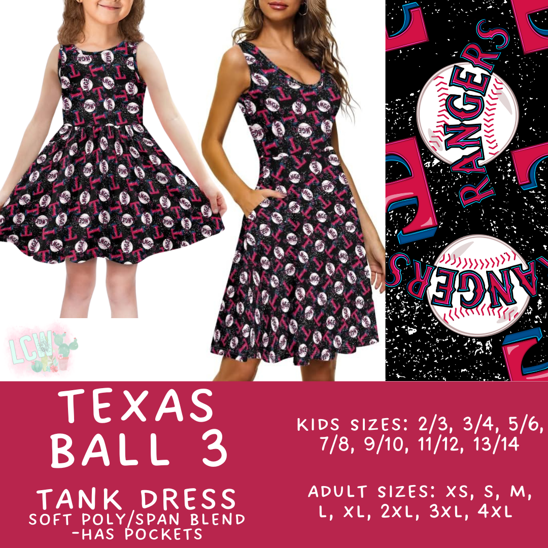 Batch #343 - Home Run Collection - Closes 5/22 - ETA mid July - Texas Ball 3 Women's & Girl's Tank Dress