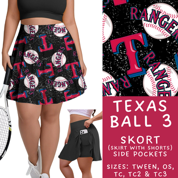 Batch #343 - Home Run Collection - Closes 5/22 - ETA mid July - Texas Ball 3 Skort