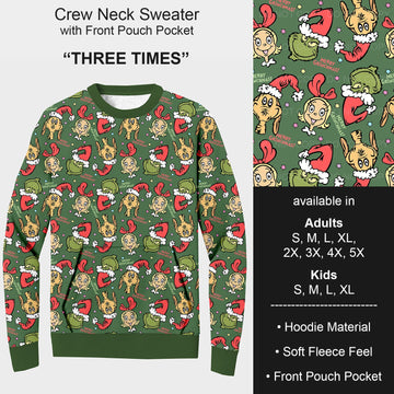 B185 - Preorder Three Times Sweater w/ Front Pocket (Closes 10/01. ETA early Dec.)