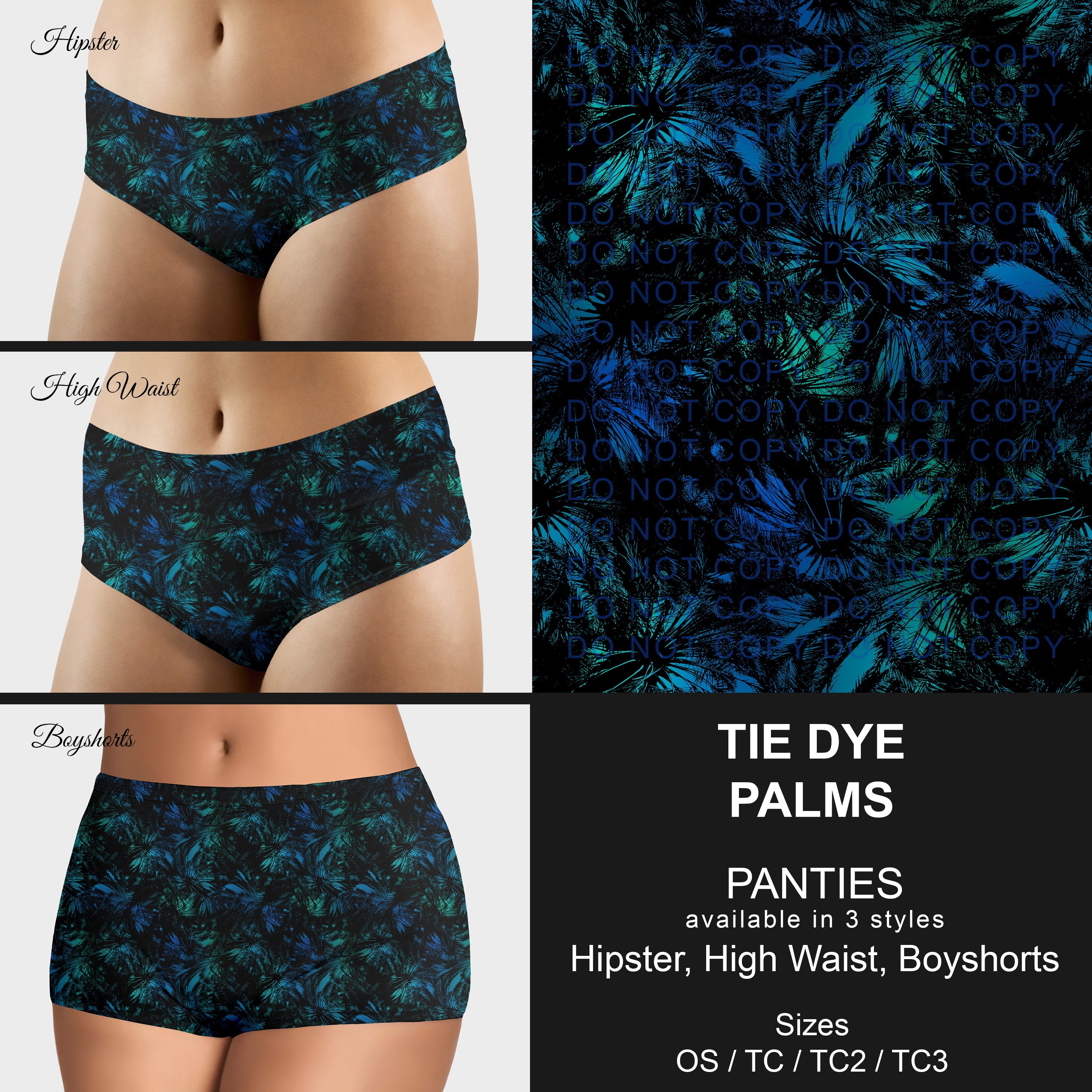 B306 - Preorder Tie Dye Palms Panties (Closes 8/07. ETA mid October)