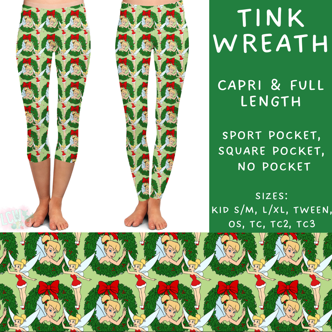 Batch #228 - Christmas Magic 2 - Closes 10/31 - ETA early/mid Dec - Tink Wreath Full and Capri Length Leggings