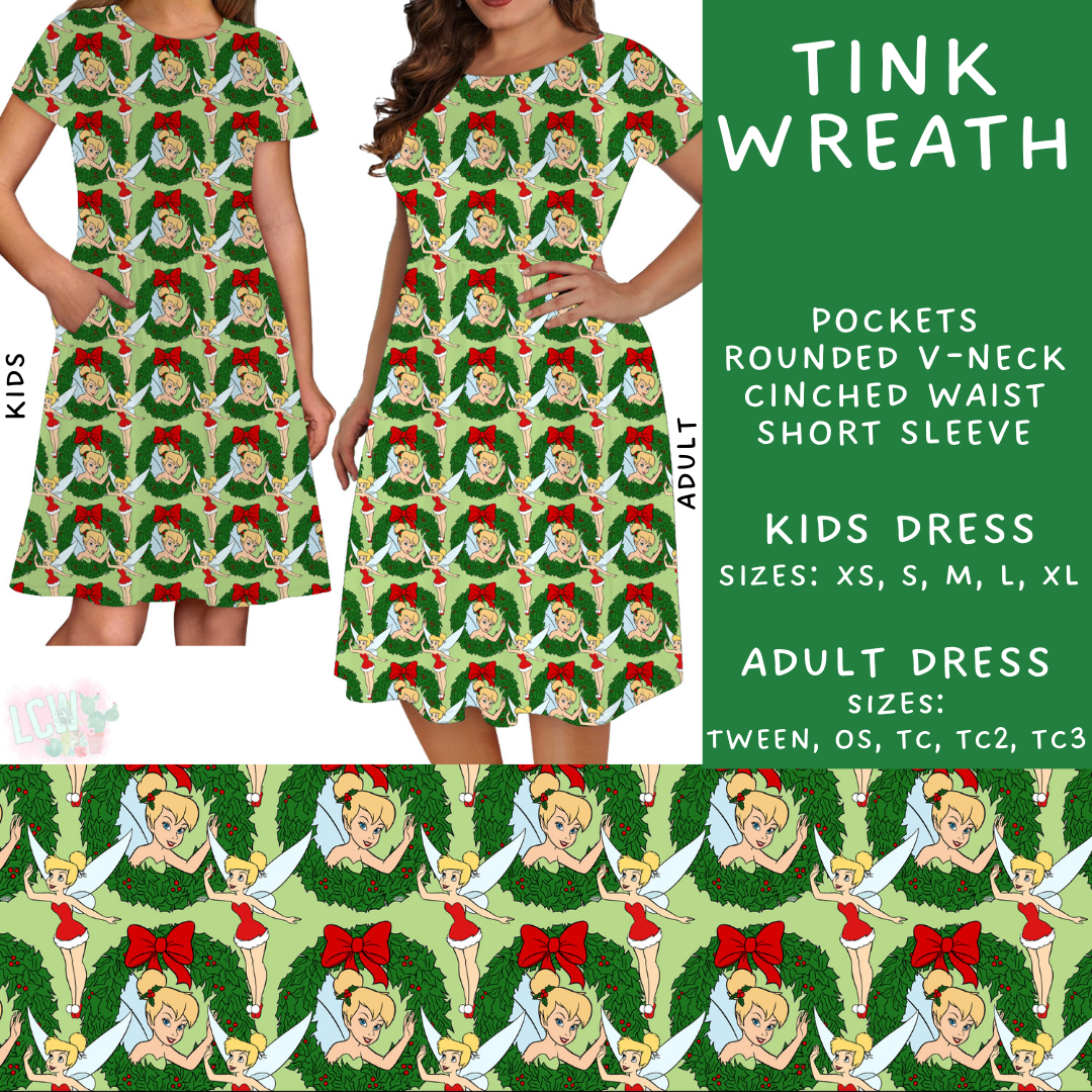 Batch #228 - Christmas Magic 2 - Closes 10/31 - ETA early/mid Dec - Tink Wreath Adult & Kids Dresses