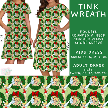 Batch #228 - Christmas Magic 2 - Closes 10/31 - ETA early/mid Dec - Tink Wreath Adult & Kids Dresses