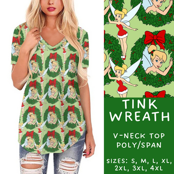 Batch #228 - Christmas Magic 2 - Closes 10/31 - ETA early/mid Dec - Tink Wreath V-Neck Tee