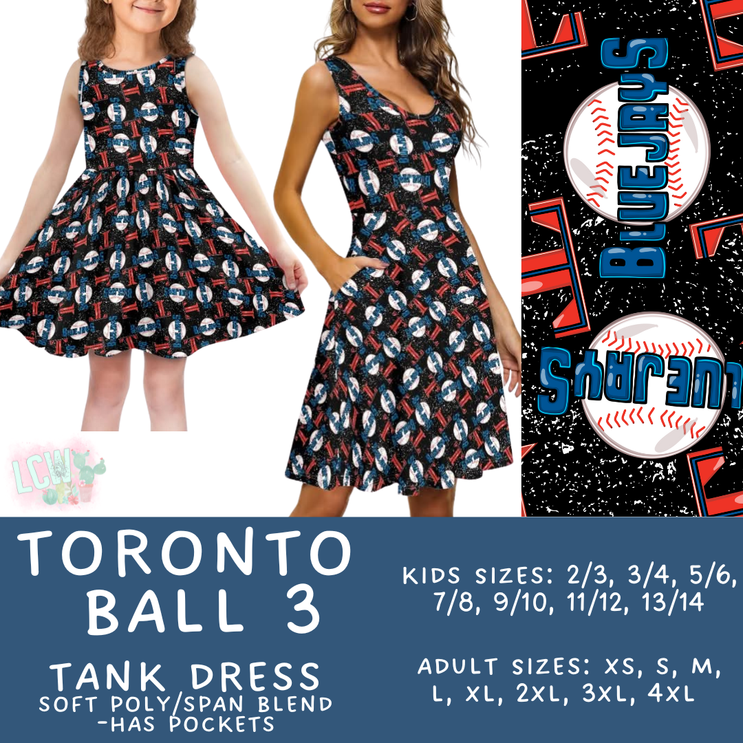 Batch #343 - Home Run Collection - Closes 5/22 - ETA mid July - Toronto Ball 3 Women's & Girl's Tank Dress