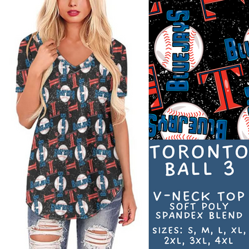 Batch #343 - Home Run Collection - Closes 5/22 - ETA mid July - Toronto Ball 3 V-Neck Tee