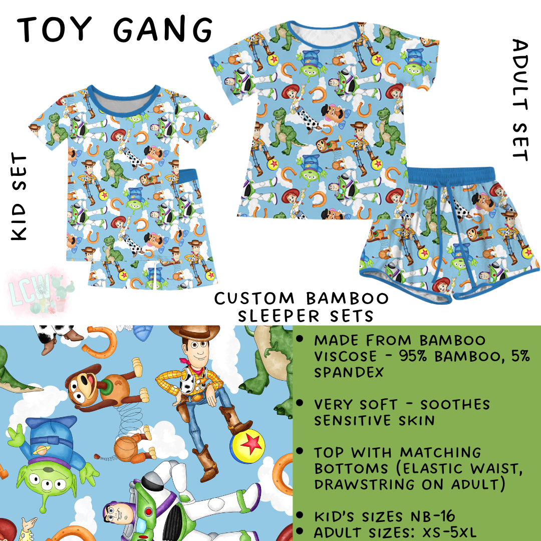 Batch #342 - Family Dreamers - Closes 5/21 - ETA mid July - Toy Gang Adult & Kid's Bamboo Short Sleeper Set