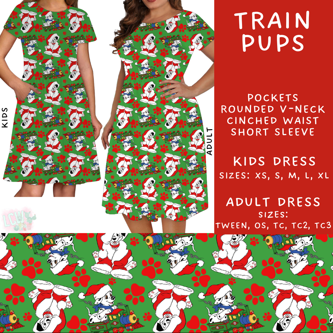 Batch #228 - Christmas Magic 2 - Closes 10/31 - ETA early/mid Dec - Train Pups Adult & Kids Dresses