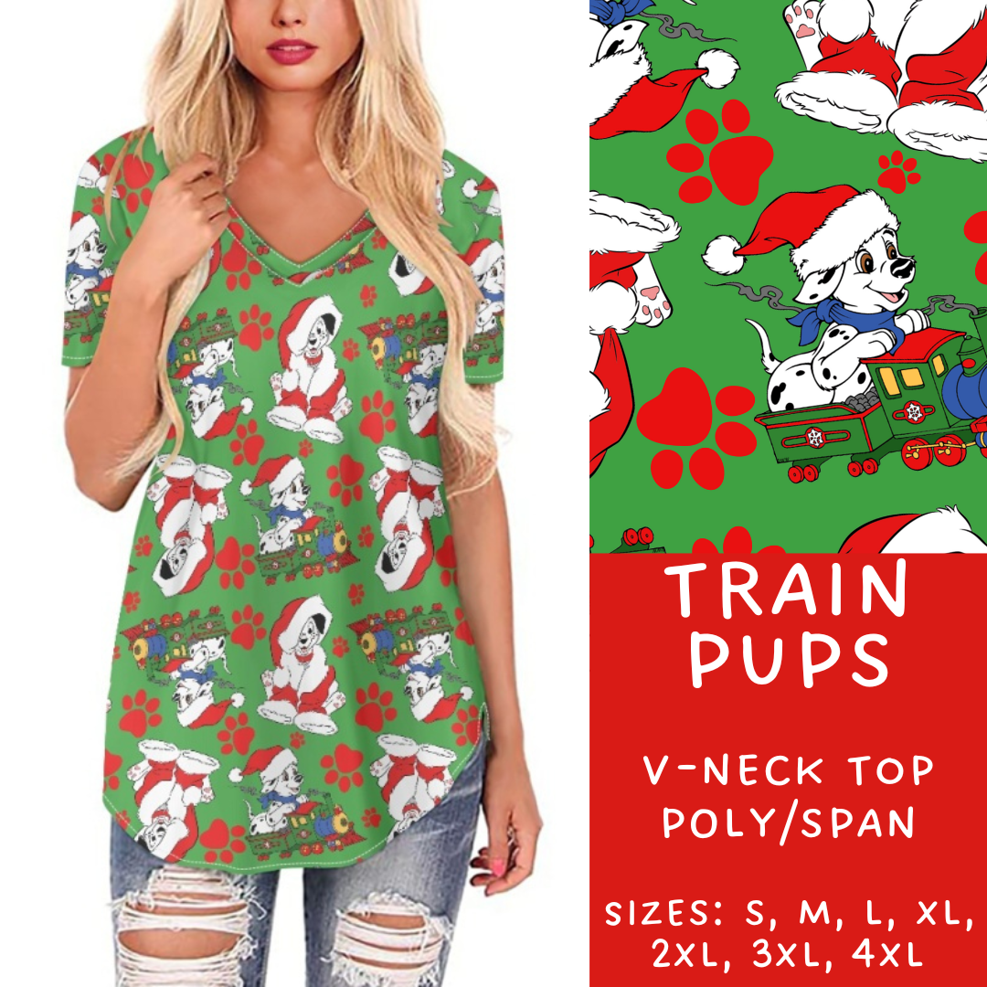 Batch #228 - Christmas Magic 2 - Closes 10/31 - ETA early/mid Dec - Train Pups V-Neck Tee