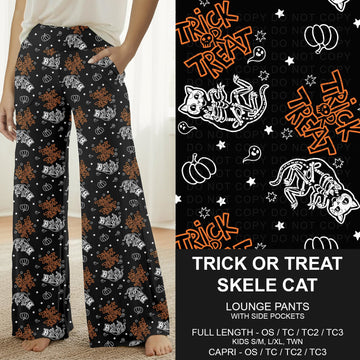B295 - Preorder Trick or Treat Skele Cat Lounge Pants (Closes 6/14. ETA: late Aug.)