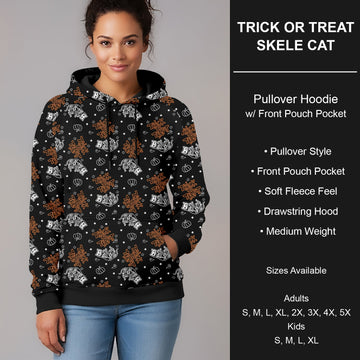 B295 - Preorder Trick or Treat Skele Cat Pullover Hoodie (Closes 6/14. ETA late Aug.)