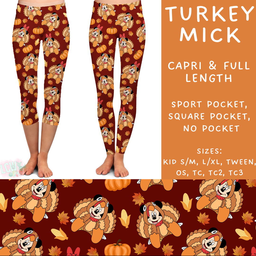 Batch #210 - Magical Fall - Closes 10/4 - ETA mid Nov - Turkey Mick Full and Capri Length Leggings