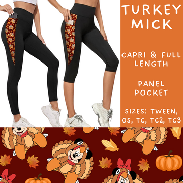 Batch #212 - Magical Fall Sets - Closes 10/8 - ETA mid Nov - Turkey Mick Panel Pocket Full and Capri Length Leggings