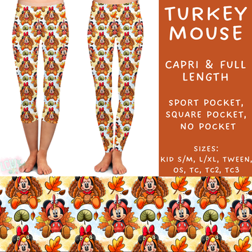 Batch #210 - Magical Fall - Closes 10/4 - ETA mid Nov - Turkey Mouse Full and Capri Length Leggings