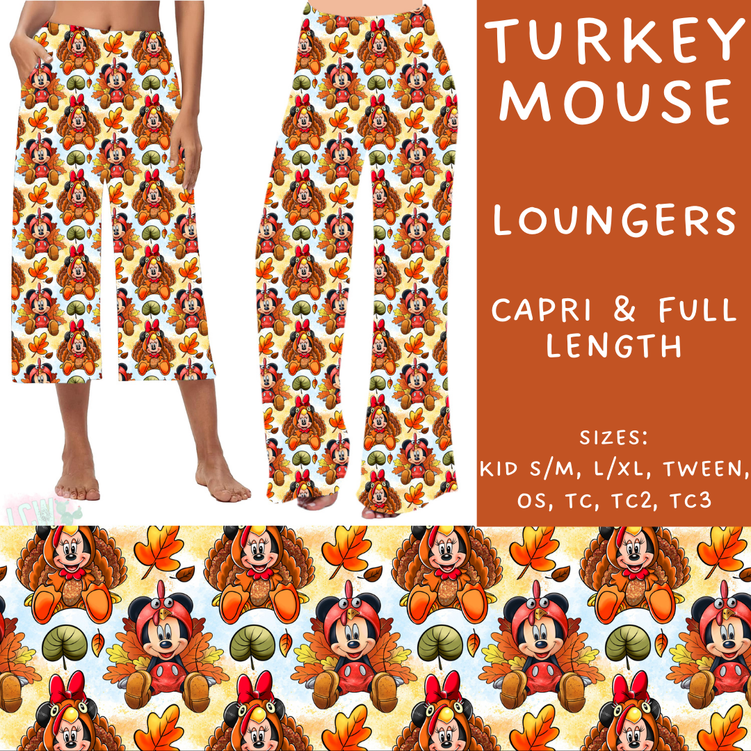 Batch #210 - Magical Fall - Closes 10/4 - ETA mid Nov - Turkey Mouse Capri and Full Length Loungers