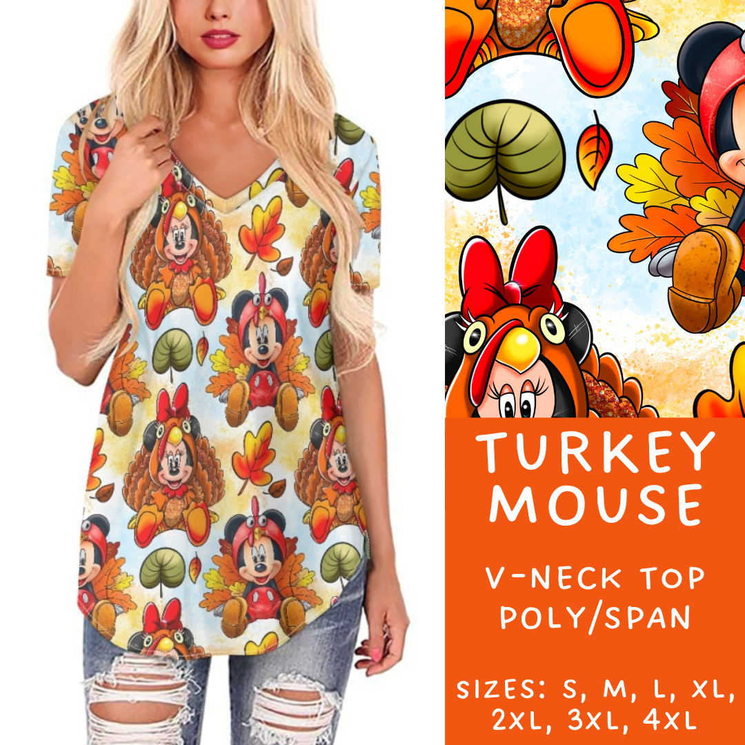 Batch #212 - Magical Fall Sets - Closes 10/8 - ETA mid Nov - Turkey Mouse V-Neck Tee