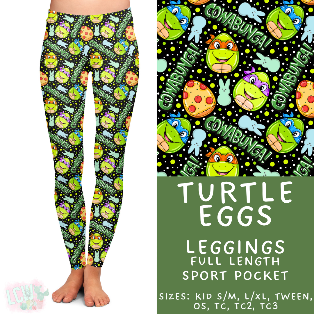 Ready to Ship Turtle Eggs Full Length Leggings - Sport Pocket TC2