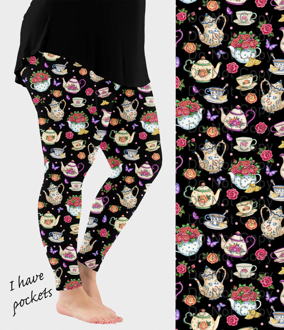 RTS - Tea Time Leggings w/ Pockets