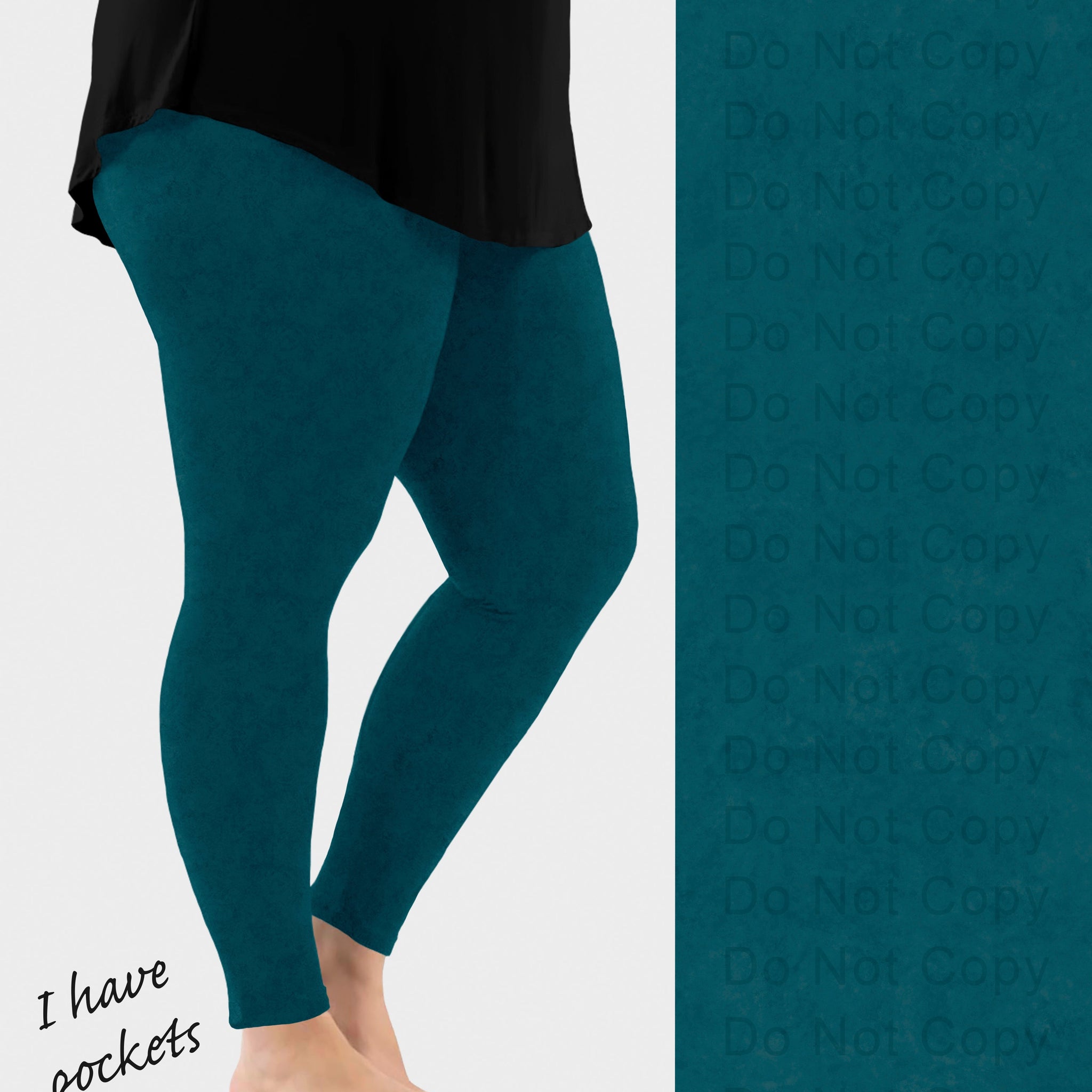 RTS - Teal Leggings w/ Pockets