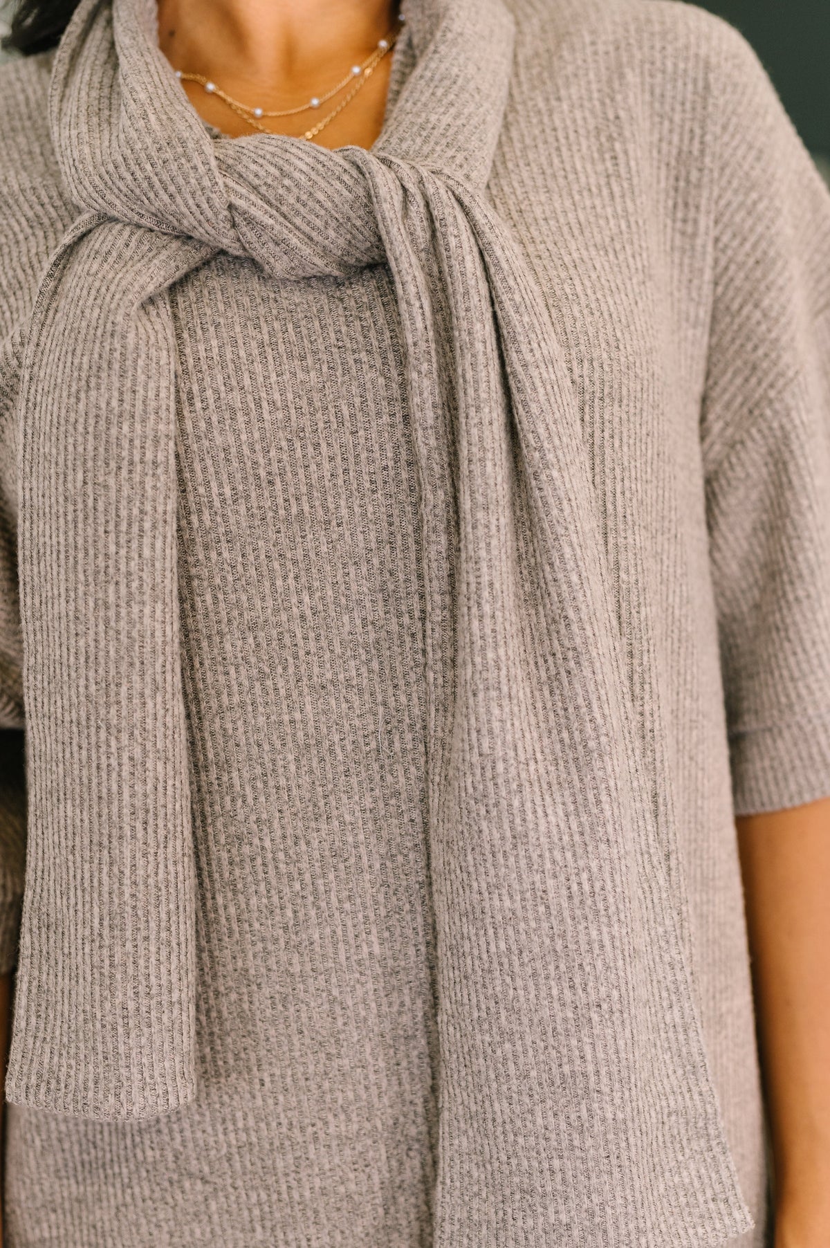 Travel Envy Ribbed Knit Dress in Light Coco