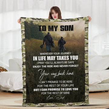 Camo To My Son - Letter Sherpa Blankets- Preorder Closing 10/2