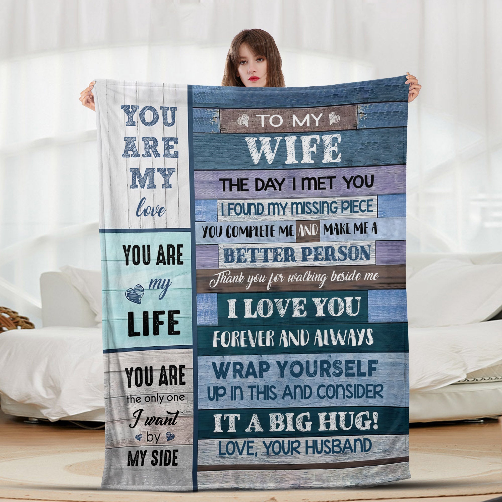 To My Wife Blue - Letter Sherpa Blankets- Preorder Closing 10/2