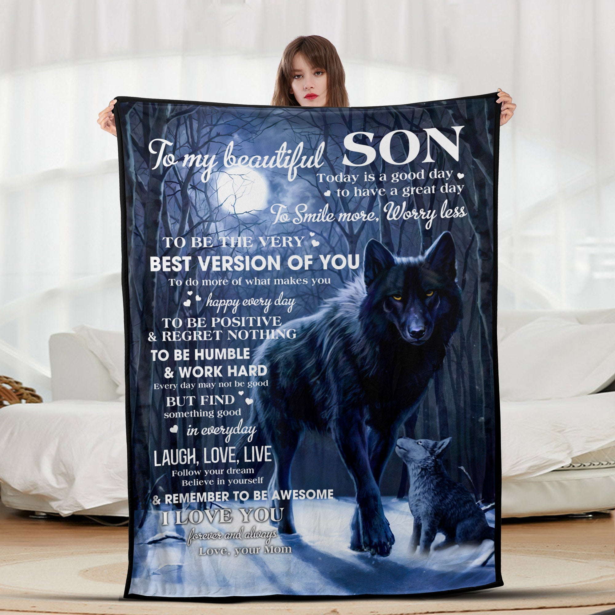 To My Son Wolf - Letter Sherpa Blankets- Preorder Closing 10/2