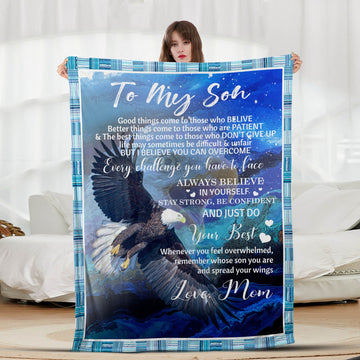 To My Son Eagle - Letter Sherpa Blankets- Preorder Closing 10/2