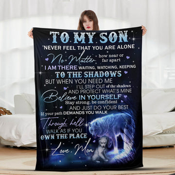 Wolf To My Son Never Feel That You Are Alone - Letter Sherpa Blankets- Preorder Closing 10/2