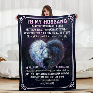 To My Husband Lion Heart - Letter Sherpa Blankets- Preorder Closing 10/2