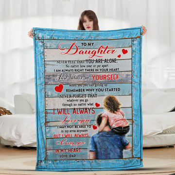 To My Daughter Love Dad Wood- Letter Sherpa Blankets- Preorder Closing 10/2