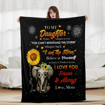 To My Daughter Elephant - Letter Sherpa Blankets- Preorder Closing 10/2