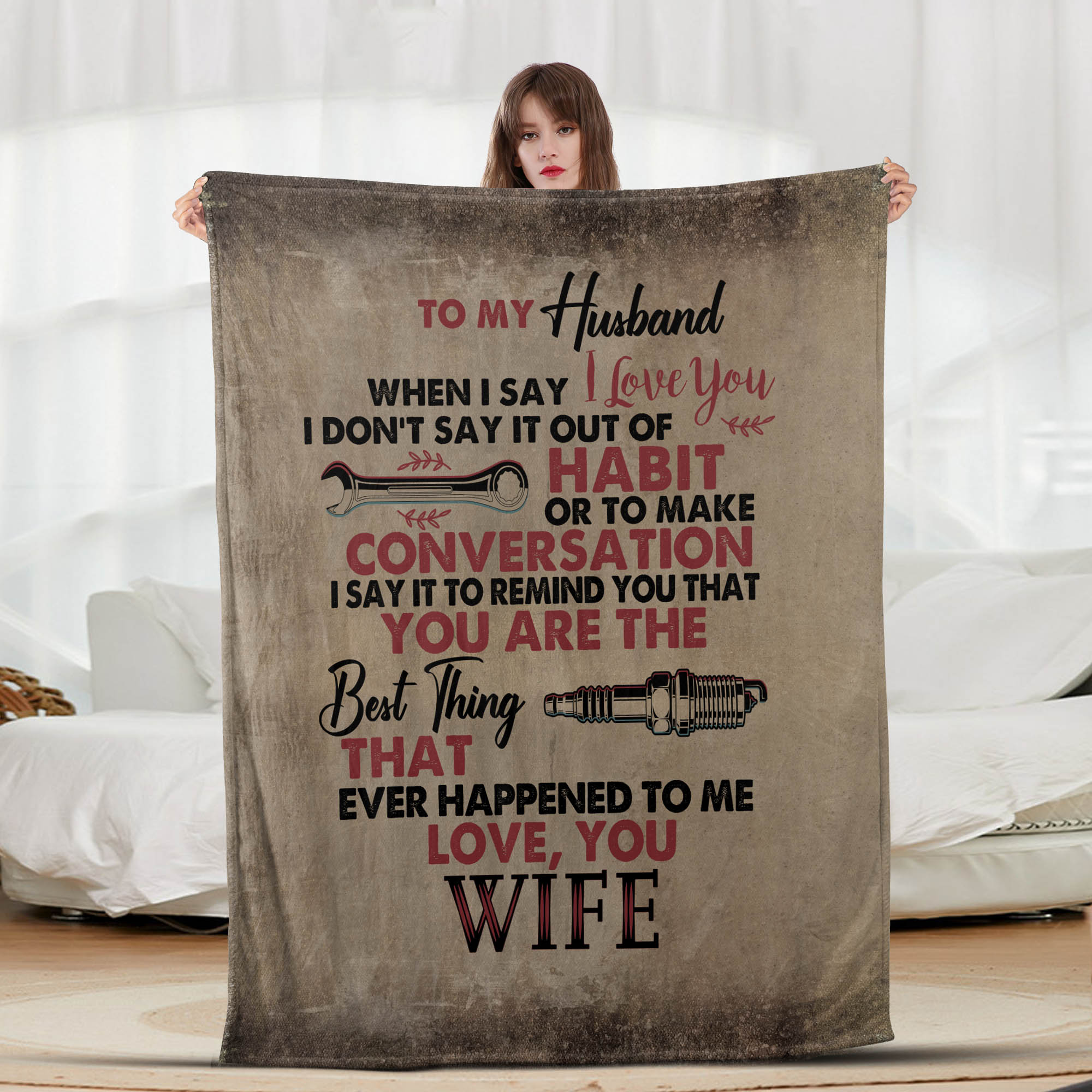 To My Husband Tools - Letter Sherpa Blankets- Preorder Closing 10/2