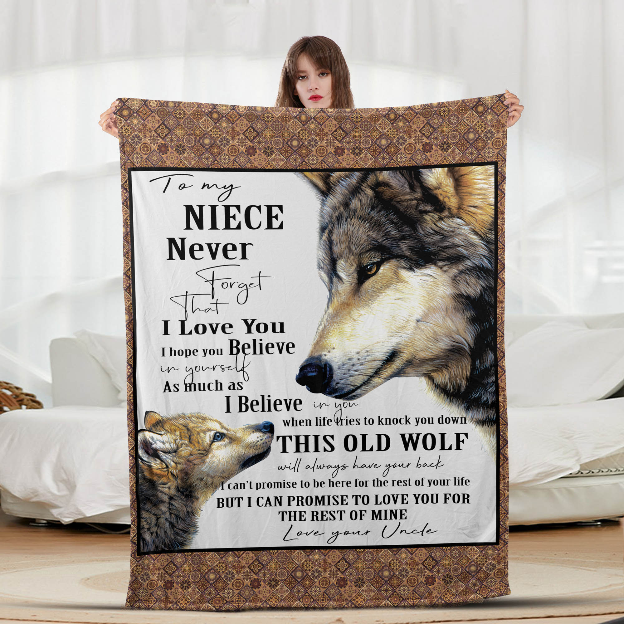 To My Niece Wolf - Letter Sherpa Blankets- Preorder Closing 10/2