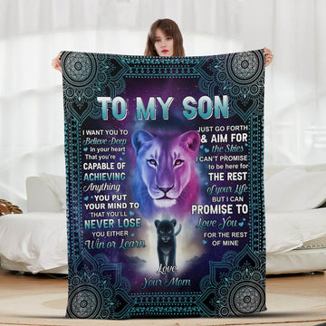 Son Panther w/ Turquoise Mandala- Letter Sherpa Blankets- Preorder Closing 10/2