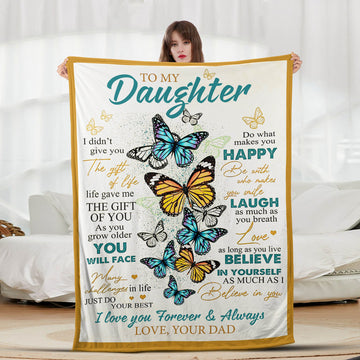 Butterfly Daughter Do What Makes You Happy - Letter Sherpa Blankets- Preorder Closing 10/2