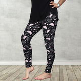 Raining Love Heart Umbrella Print Soft Leggings - Adult & Kid Sizes