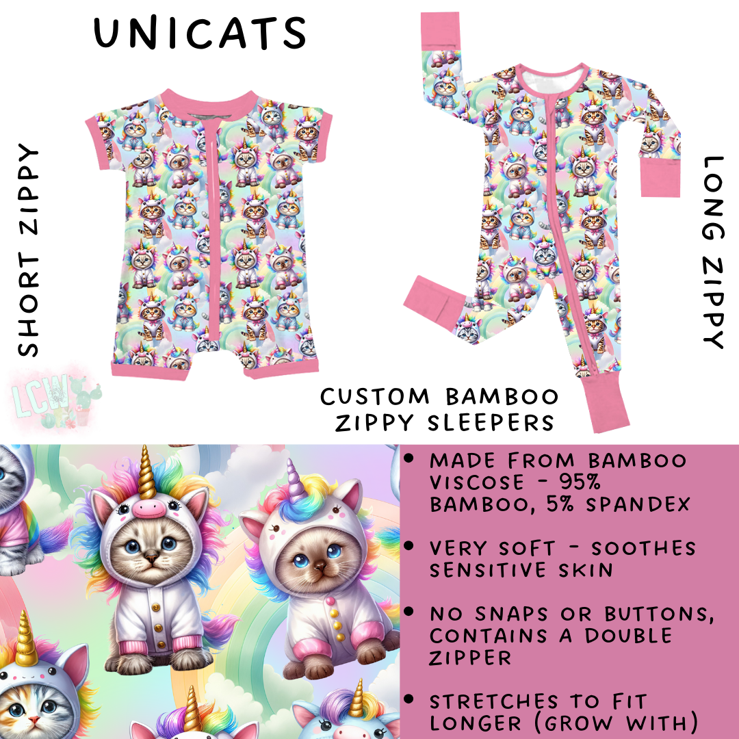 Ready To Ship - Unicats Long Zippy Sleeper - 3T & 4T