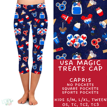 Ready To Ship - USA Magic Treats Capri Leggings