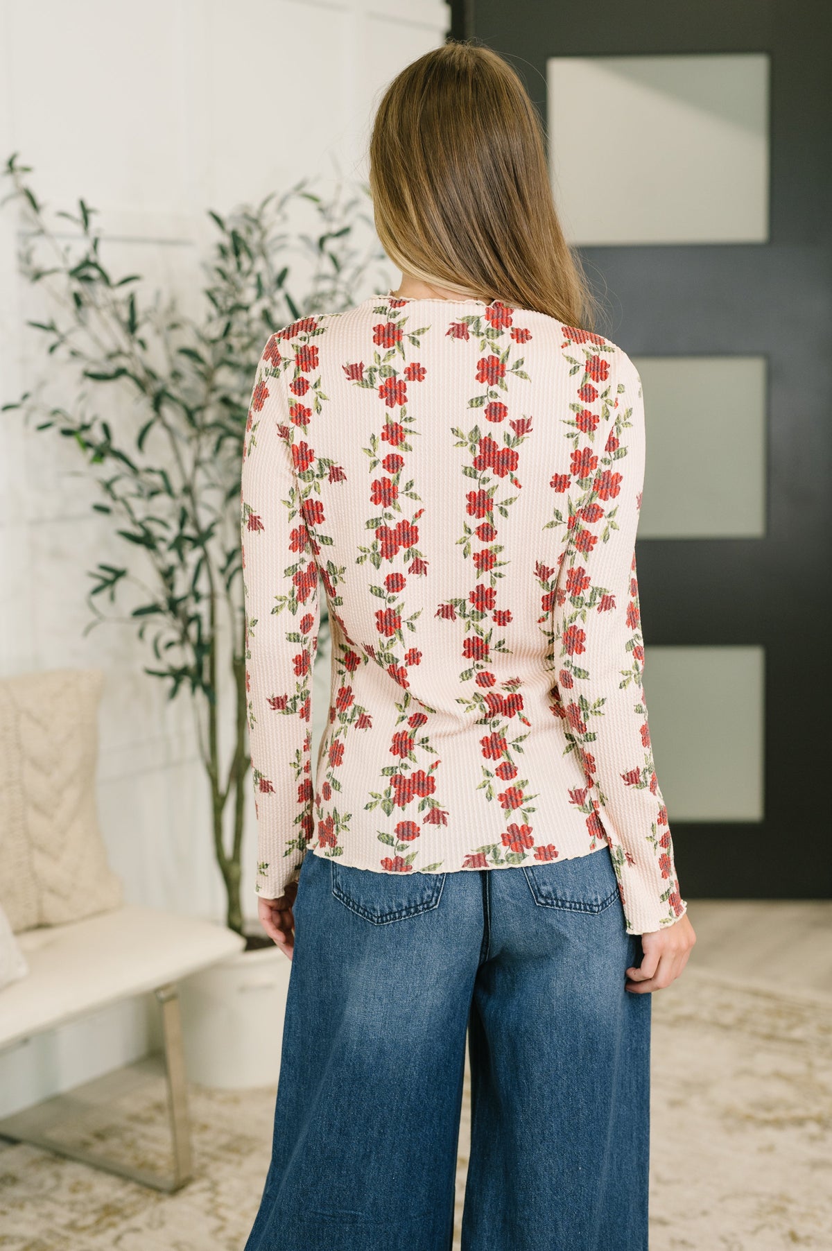 Under My Impression High Neck Floral Top