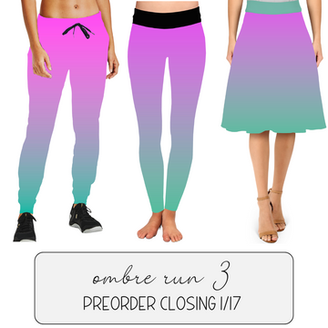 PINK GREEN OMBRE - SKIRT/LEGGING/JOGGER/LOUNGER - OMBRE RUN 3 PREORDER CLOSING 1/17