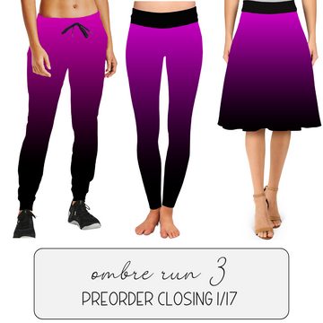 PINK BLACK OMBRE - SKIRT/LEGGING/JOGGER/LOUNGER - OMBRE RUN 3 PREORDER CLOSING 1/17