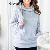 Side Tie Tunic Hoodie w/ Kangaroo Pocket