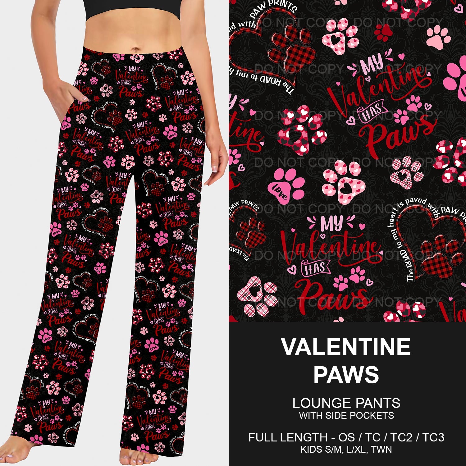 B196 - Preorder Valentine Paws Lounge Pants (Closes 11/24. ETA late Jan.)