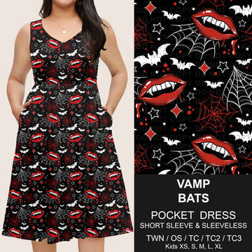 B302 - Preorder Vamp Bats Pocket Dress (Closes 7/24. ETA: early Oct)