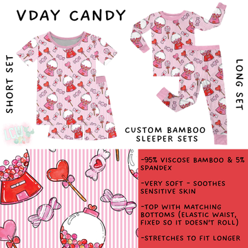 Batch #455 - Little Dreamers Lucky in Love - Closes 11/27 - ETA mid January - Vday Candy Bamboo Short and Long Sleeper Set