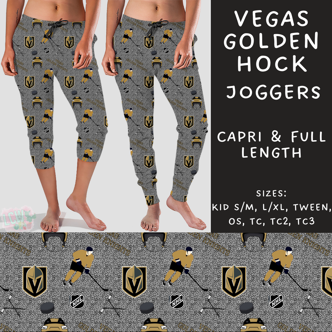 Batch #243 - Hockey - Closes 11/25 - ETA mid Jan - Vegas Golden Hock Full and Capri Length Joggers