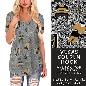 Batch #243 - Hockey - Closes 11/25 - ETA mid Jan - Vegas Golden Hock V-Neck Tee