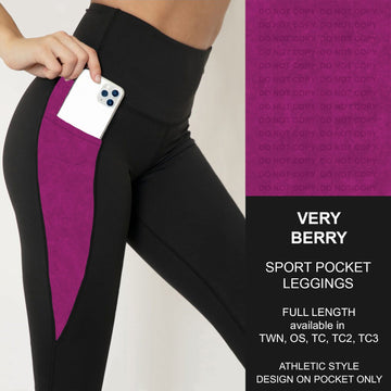 B216 - Preorder Very Berry Sport Pocket Leggings (Closes 3/09. ETA: late May)