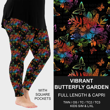 B269 - Preorder Vibrant Butterfly Garden Leggings w/ Pockets (Closes 12/28. ETA: early March)